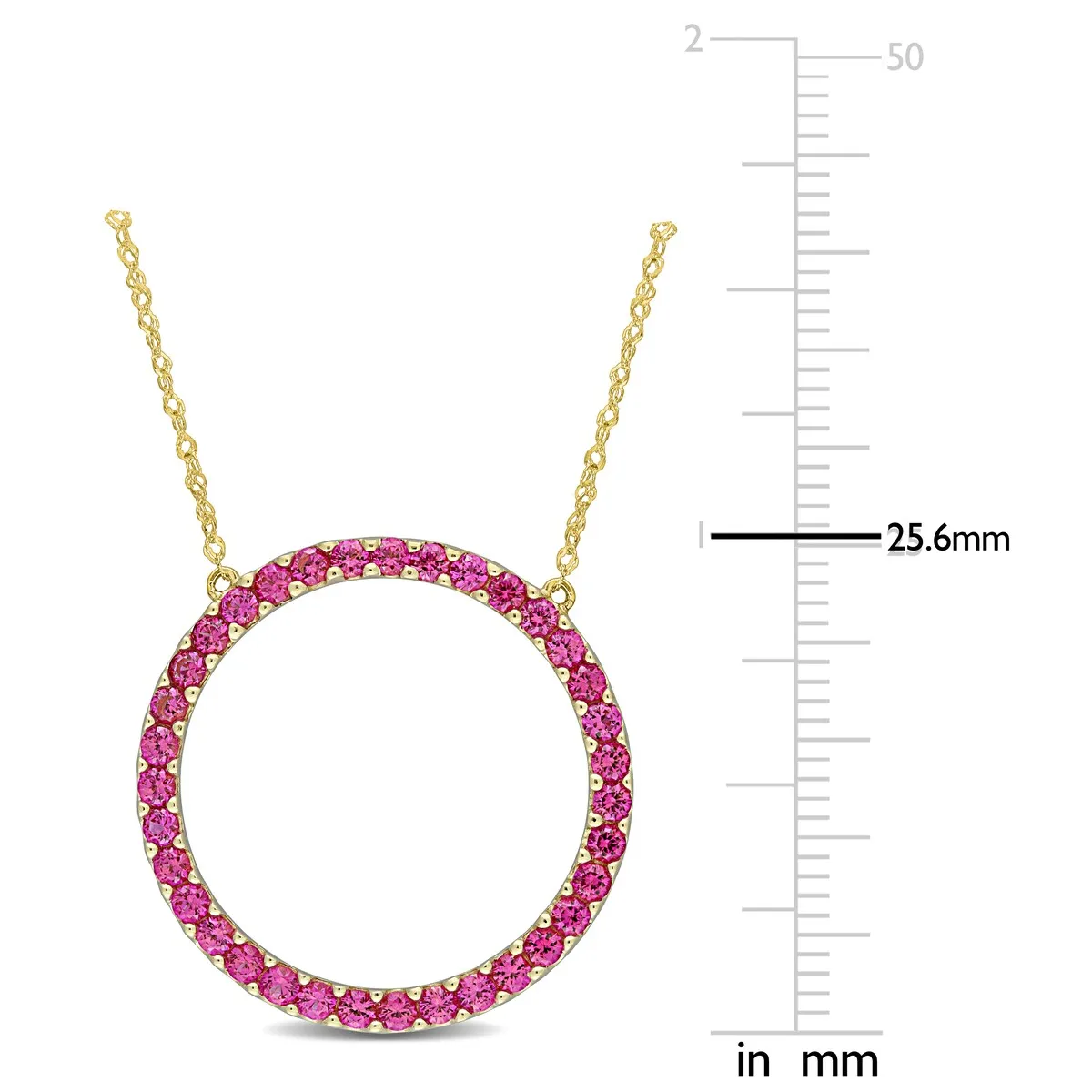 Miadora 10k Yellow Gold Created Ruby Circle of Life Birthstone Necklace sold by Zulily product image thumbnail 3