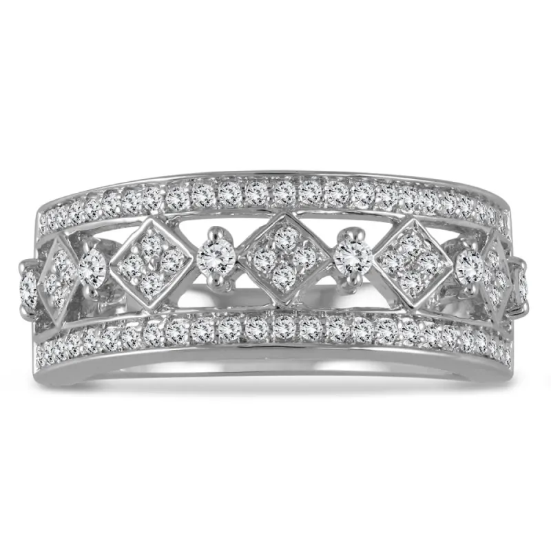 1/2 Carat TW Diamond Byzintine Inspired Ring in 10K White Gold sold by Zulily