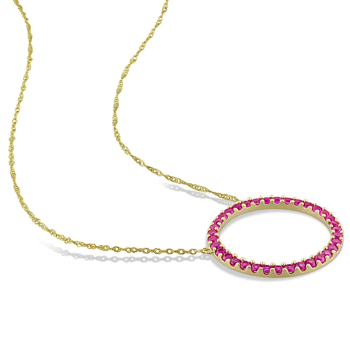 Miadora 10k Yellow Gold Created Ruby Circle of Life Birthstone Necklace sold by Zulily product image thumbnail 2
