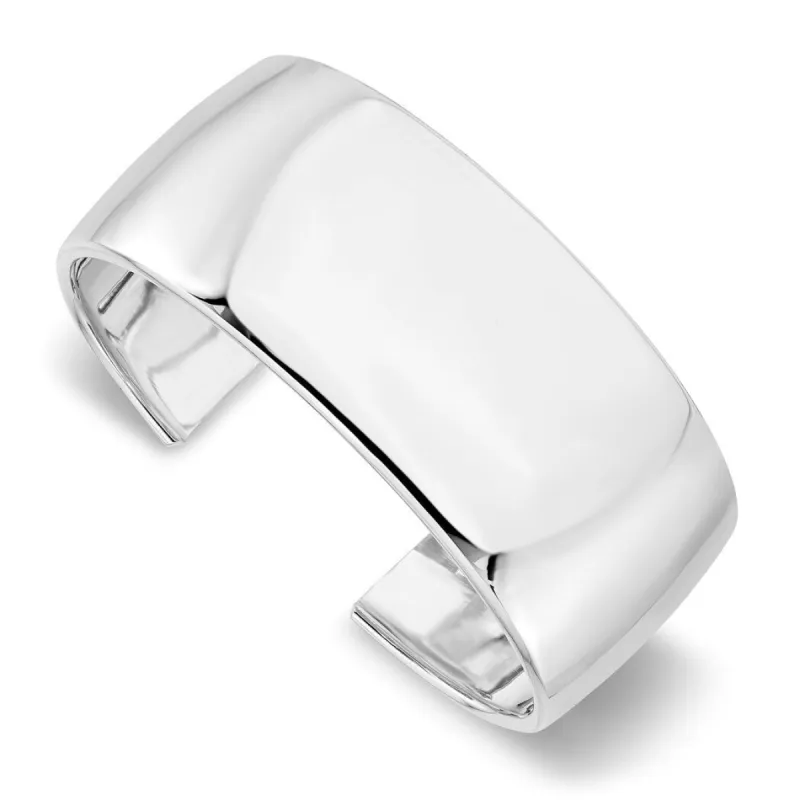 Curata 925 Sterling Silver 28.5 Domed Polished Adjustable Cuff Bangle Bracelet sold by Zulily