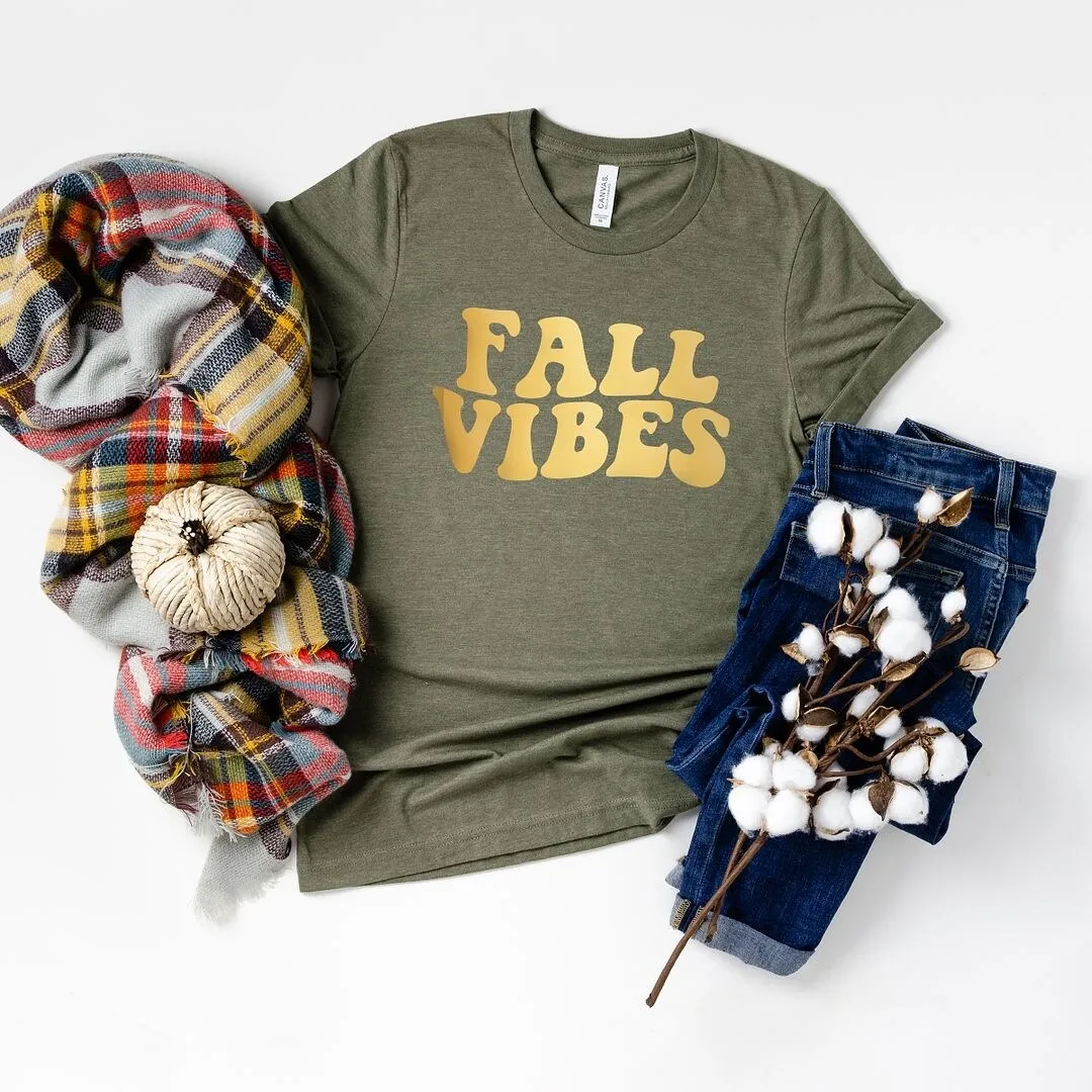 Fall Vibes Retro Puff Print Short Sleeve Tee sold by Zulily