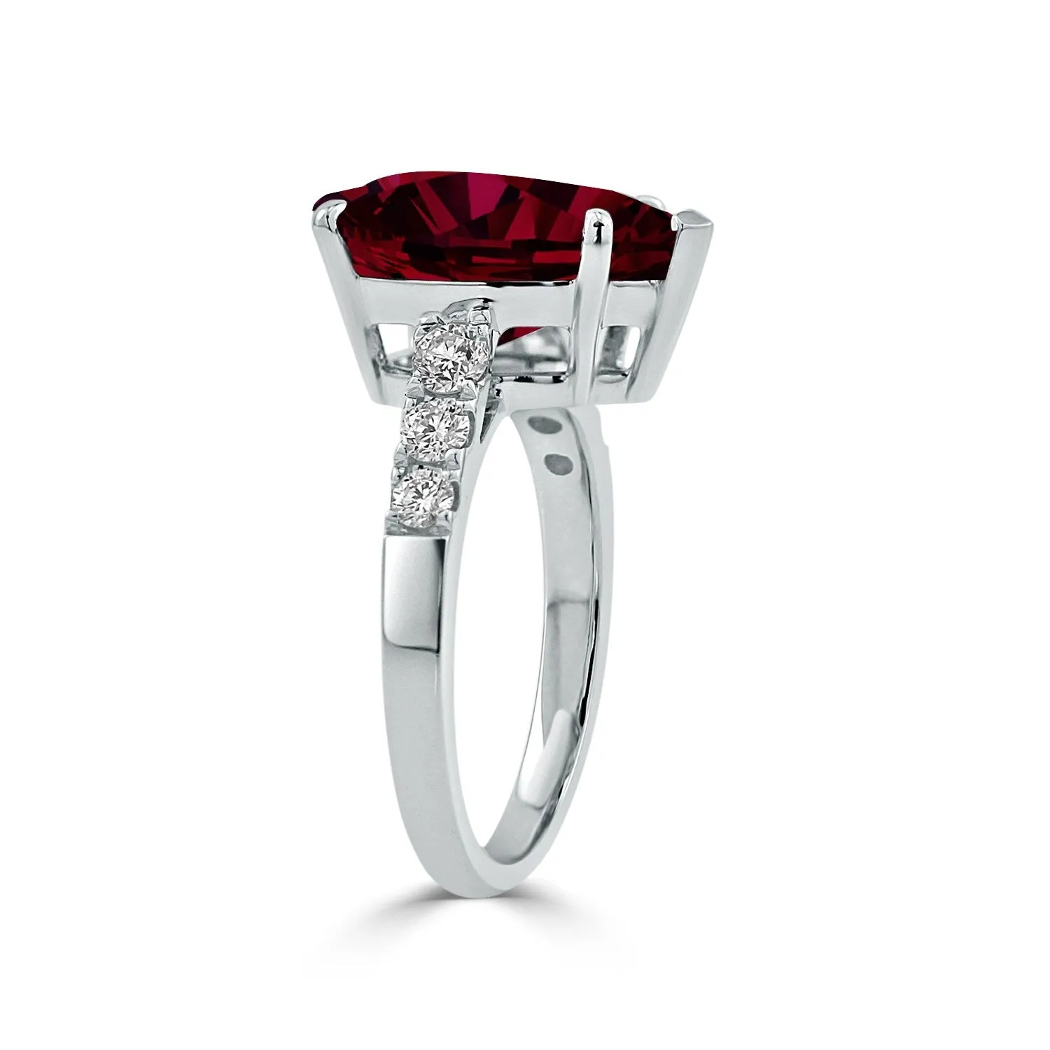 Auriya 7 1/6ct Pear-cut Red Ruby and Diamond Ring 3/8cttw 18K Gold sold by Zulily product image thumbnail 3