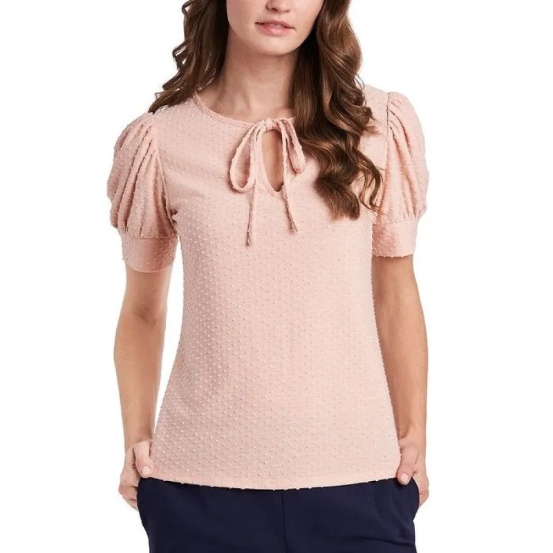 Riley & Rae Women's Amelie Tie Neck Top Pink Size Medium sold by Zulily
