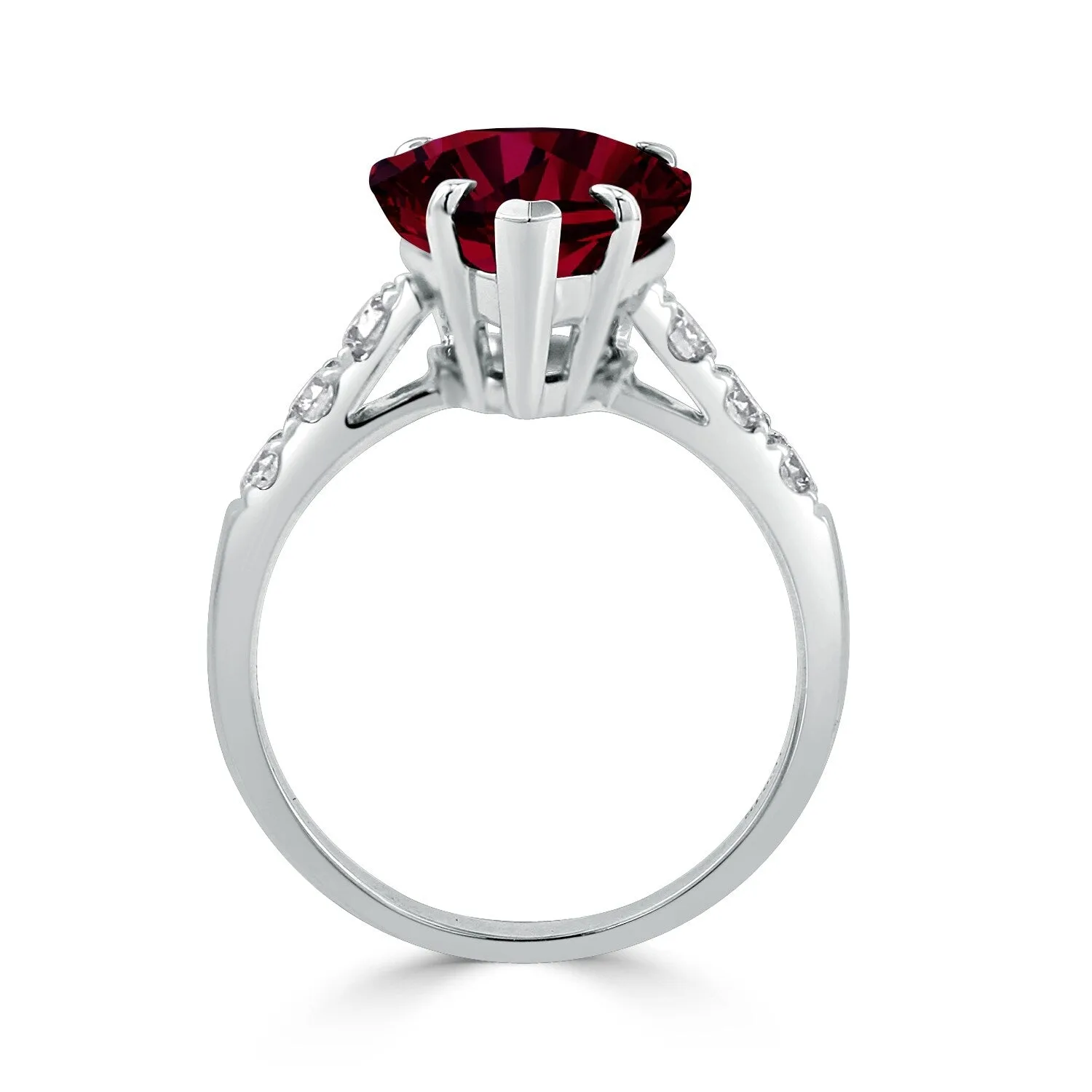 Auriya 7 1/6ct Pear-cut Red Ruby and Diamond Ring 3/8cttw 18K Gold sold by Zulily product image thumbnail 4