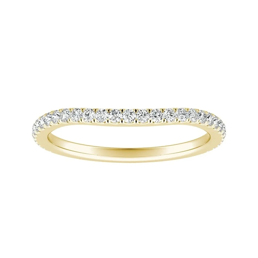 Auriya 18k Gold 1/3ctw Women's Curved Diamond Wedding Band sold by Zulily product image thumbnail 2
