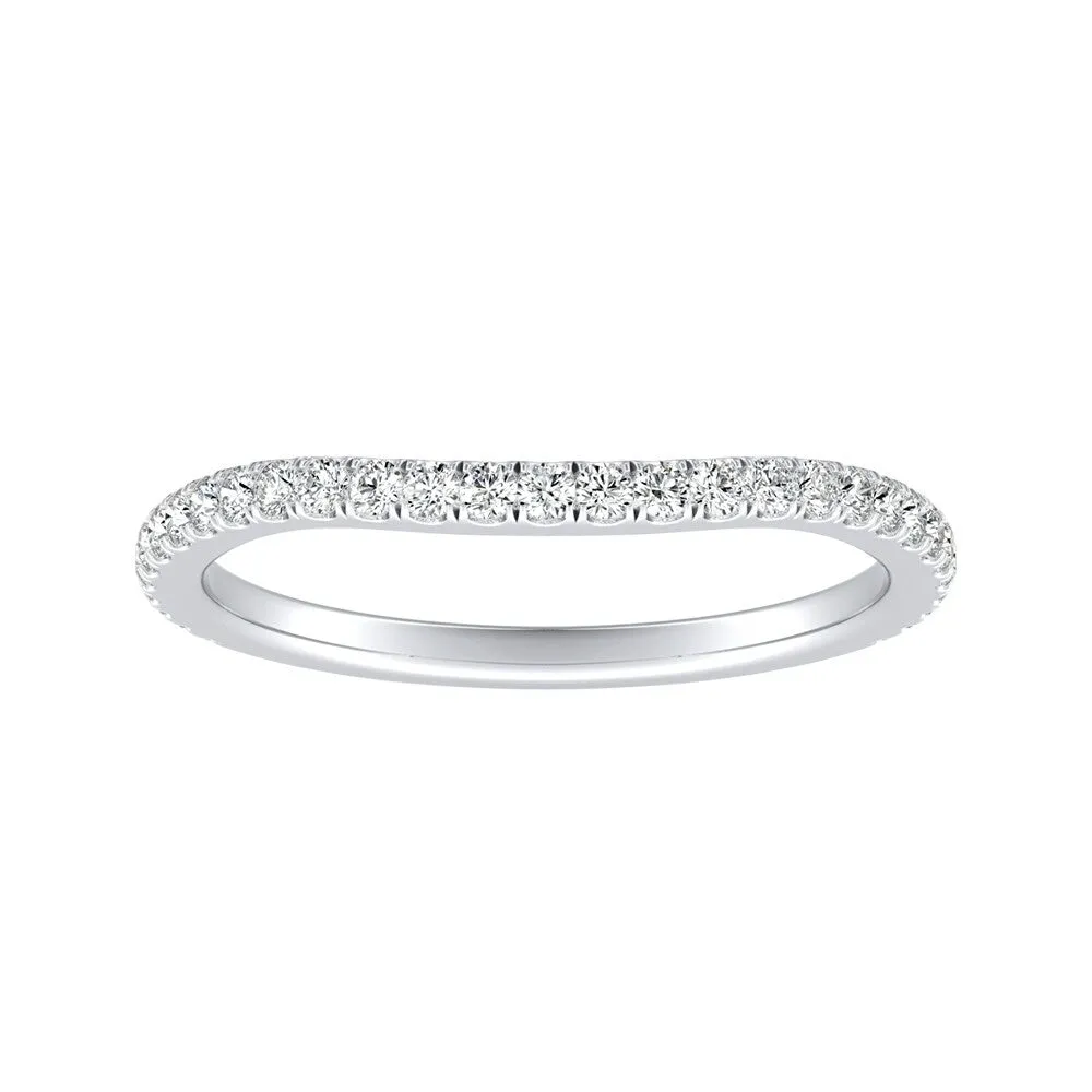 Auriya 18k Gold 1/3ctw Women's Curved Diamond Wedding Band sold by Zulily
