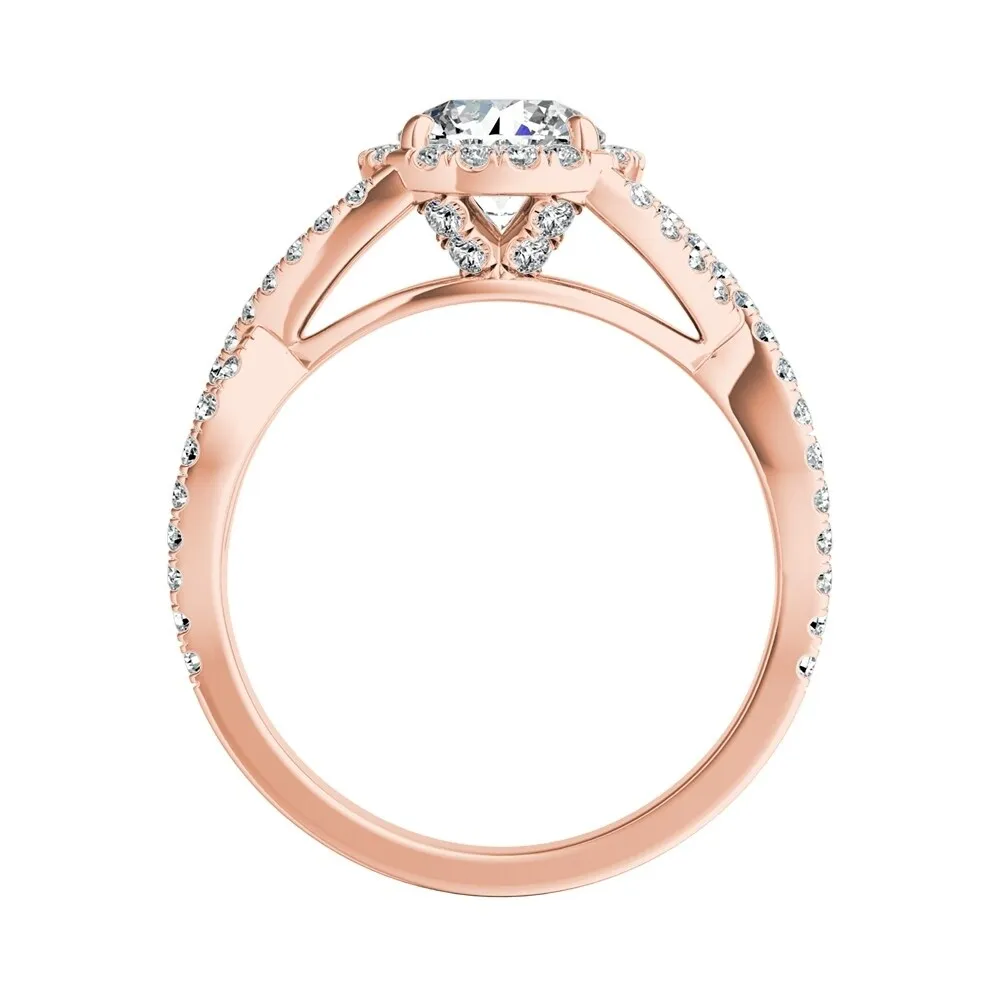 Auriya Infinity Round1ct Moissanite and 1/2ctw Diamond Halo Engagement Ring 14K Gold sold by Zulily product image thumbnail 5
