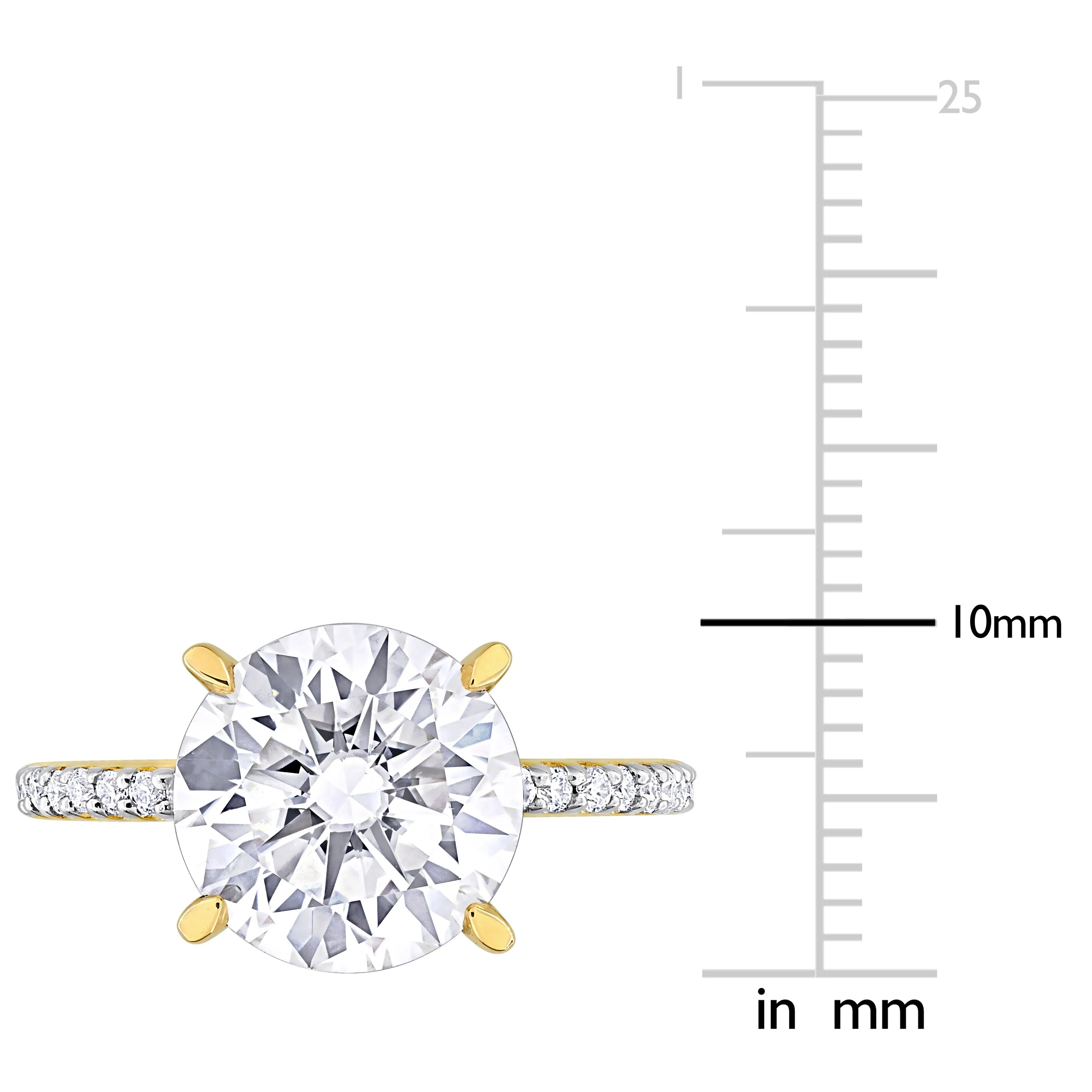 Miadora 3 3/4ct DEW Created Moissanite Engagement Ring in 10k Yellow Gold sold by Zulily product image thumbnail 3