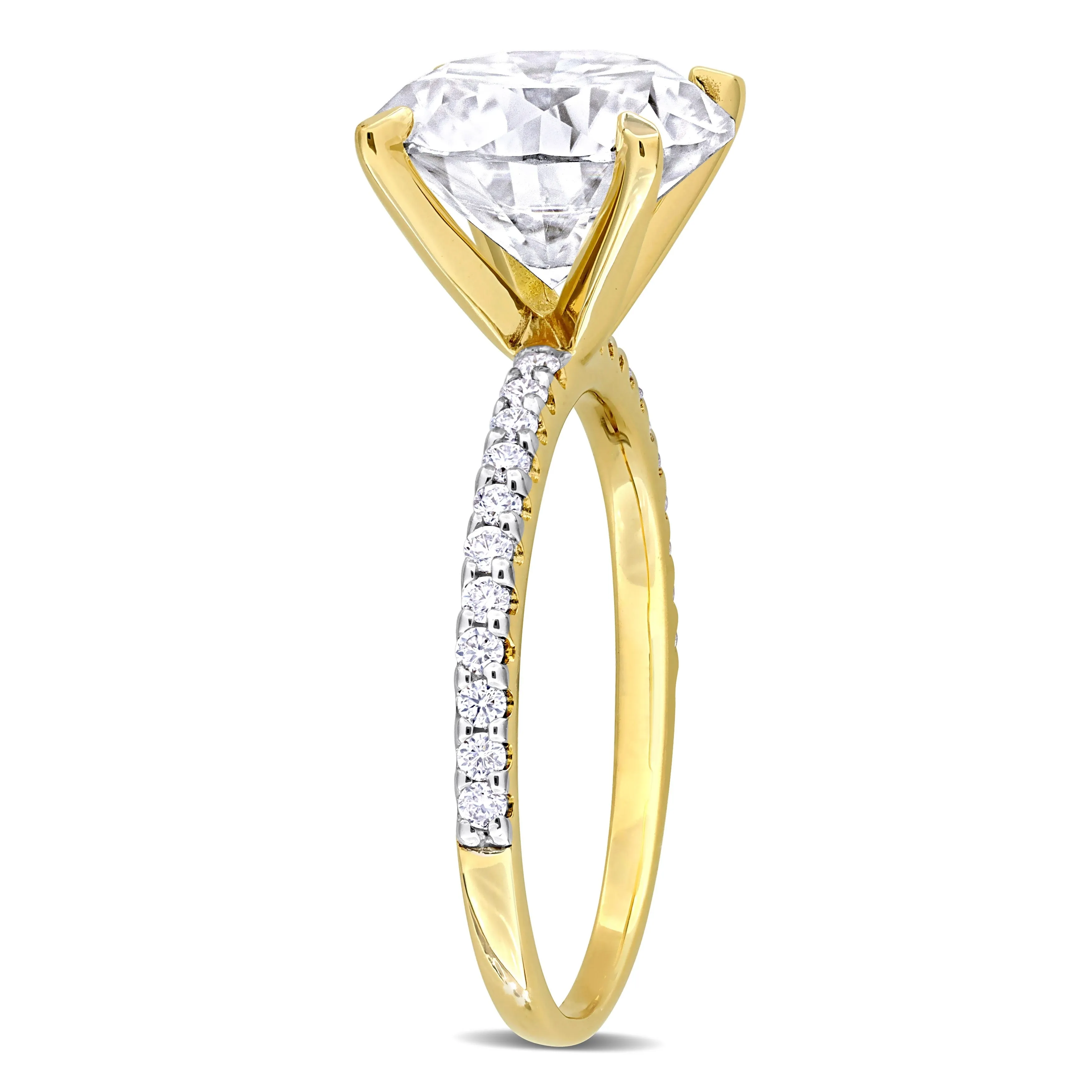 Miadora 3 3/4ct DEW Created Moissanite Engagement Ring in 10k Yellow Gold sold by Zulily product image thumbnail 2