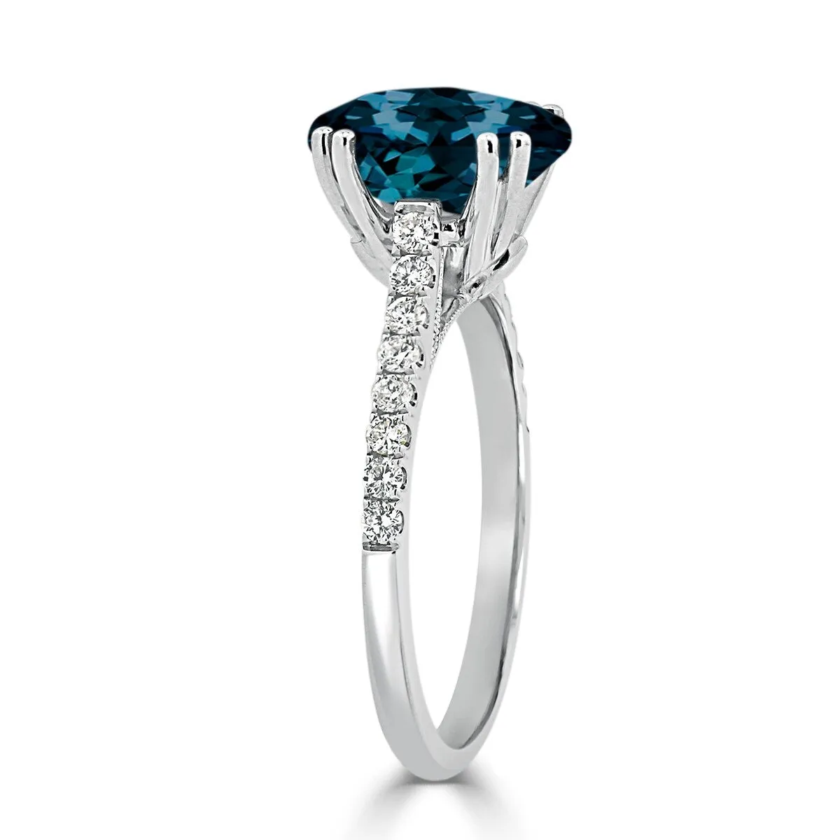 Auriya 2 3/4ct Fancy Oval London Blue Topaz and Diamond Engagement Ring 1/4ctw 14k Gold sold by Zulily product image thumbnail 4