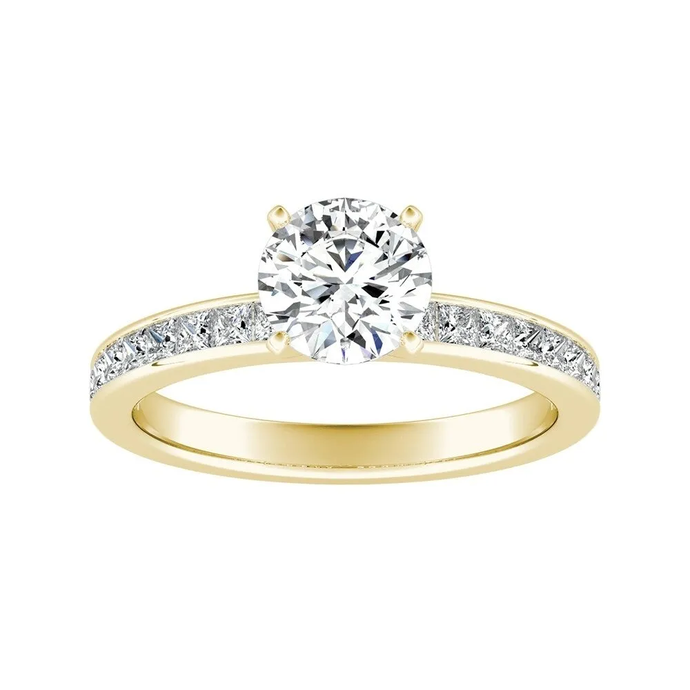Auriya 14k Gold Classic 3ct Moissanite and Diamond Engagement Ring 1/2ctw sold by Zulily product image thumbnail 2