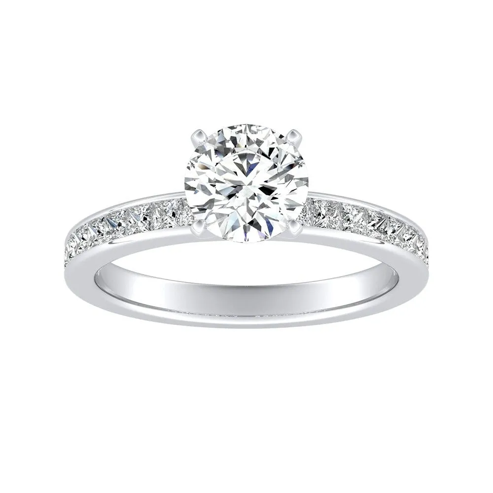 Auriya 14k Gold Classic 3ct Moissanite and Diamond Engagement Ring 1/2ctw sold by Zulily