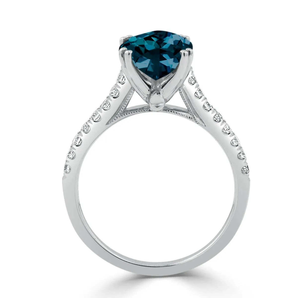 Auriya 2 3/4ct Fancy Oval London Blue Topaz and Diamond Engagement Ring 1/4ctw 14k Gold sold by Zulily product image thumbnail 5