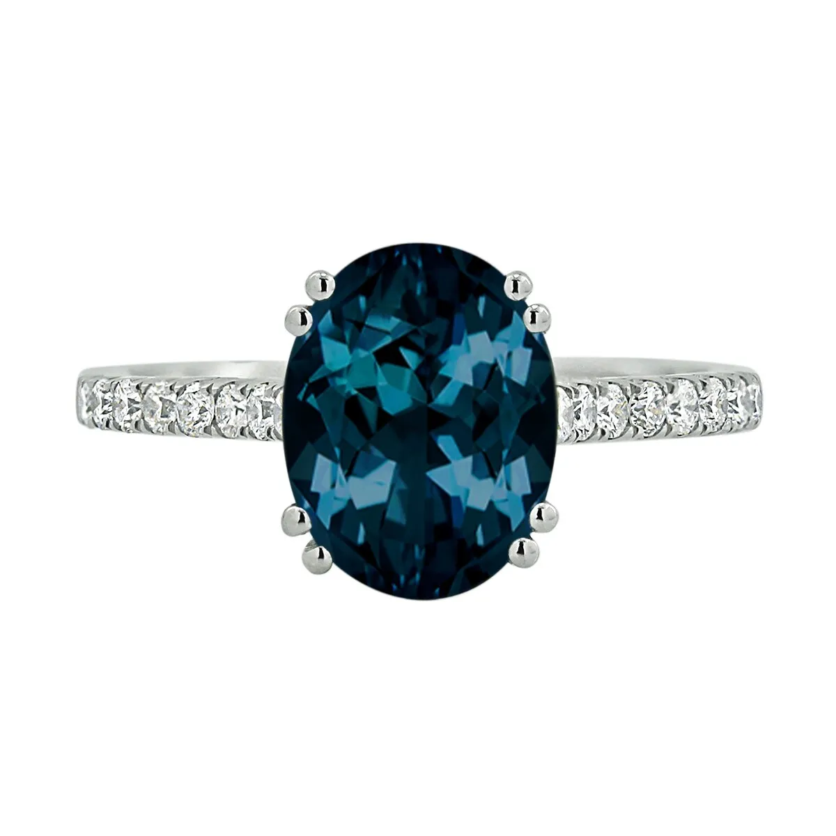 Auriya 2 3/4ct Fancy Oval London Blue Topaz and Diamond Engagement Ring 1/4ctw 14k Gold sold by Zulily product image thumbnail 2