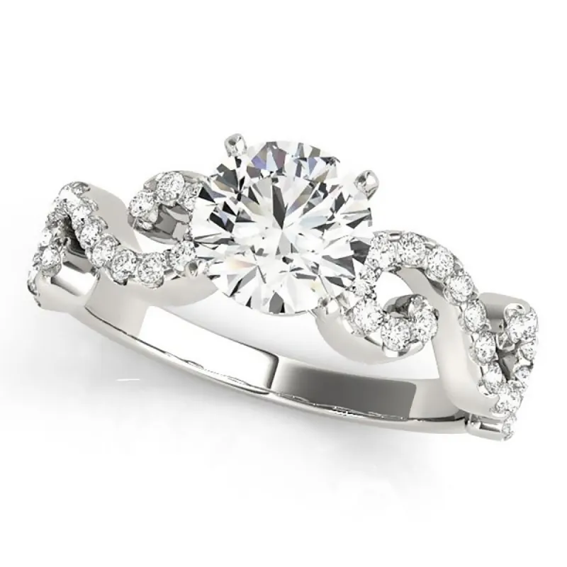 Auriya 14k Gold Vintage Scroll 4ct Round Moissanite and 1/3cttw Diamond Engagement Ring sold by Zulily