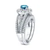 Auriya 1 3/5ctw Blue Halo Diamond Engagement Ring Set 14k Gold sold by Zulily