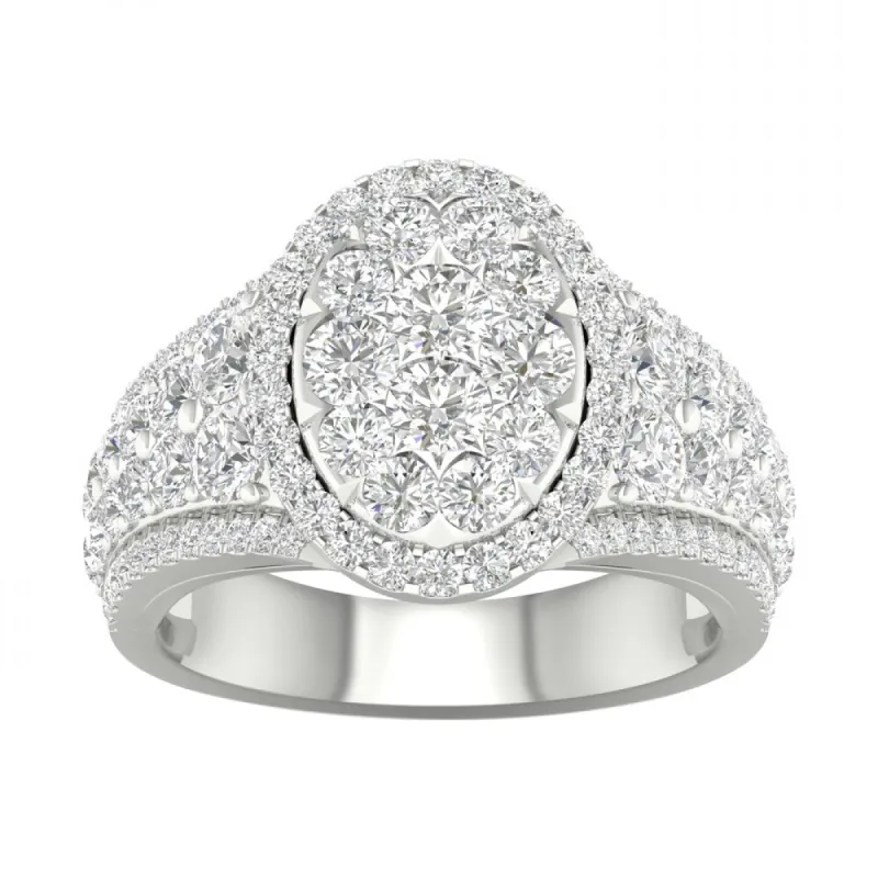 DeCouer 14k Gold 2ct TDW Diamond Halo Engagement Ring sold by Zulily