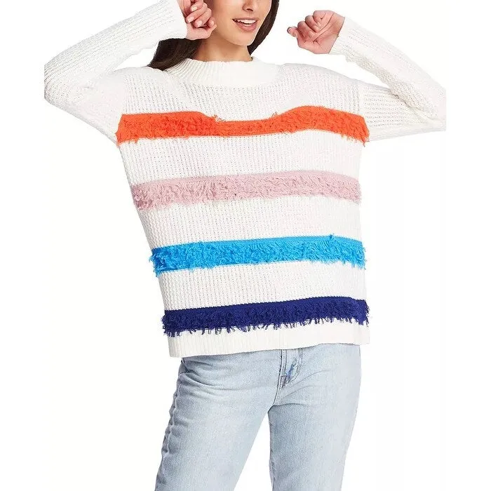 1.STATE Women's White Striped Long Sleeve Crew Neck Top White Size X Large sold by Zulily