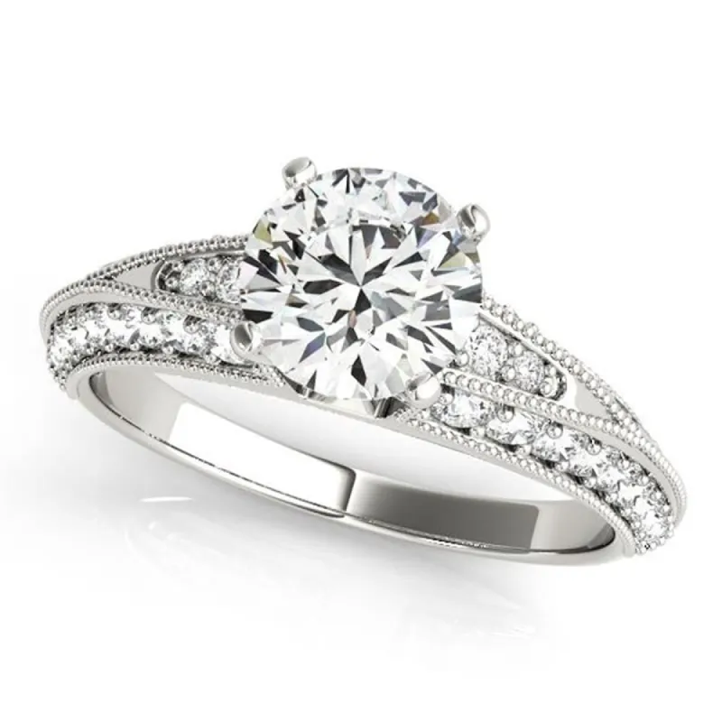 Auriya 14k Gold 1ctw Vintage Moissanite and 1/2ctw Diamond Engagement Ring sold by Zulily