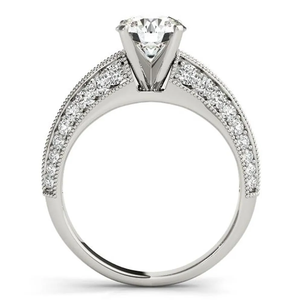 Auriya 14k Gold 1ctw Vintage Moissanite and 1/2ctw Diamond Engagement Ring sold by Zulily product image thumbnail 4