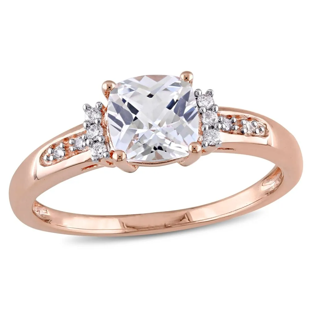 Miadora 10k Rose Gold Created White Sapphire and Diamond Accent Engagement Ring sold by Zulily product image thumbnail 2