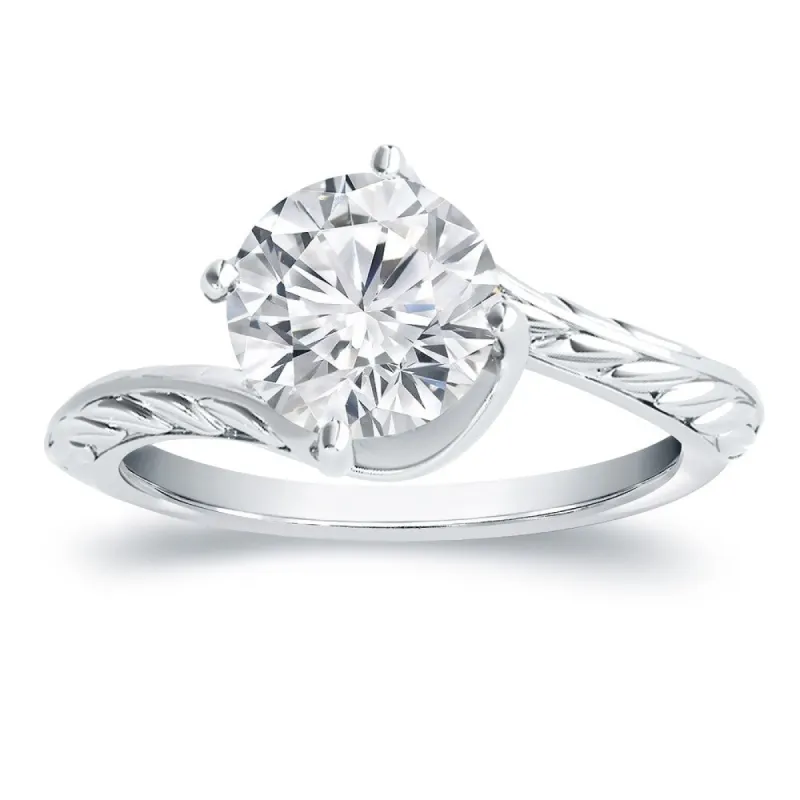 Vintage Inspired Round 4ctw Moissanite Solitaire Engagement Ring by Auriya 14k Gold sold by Zulily