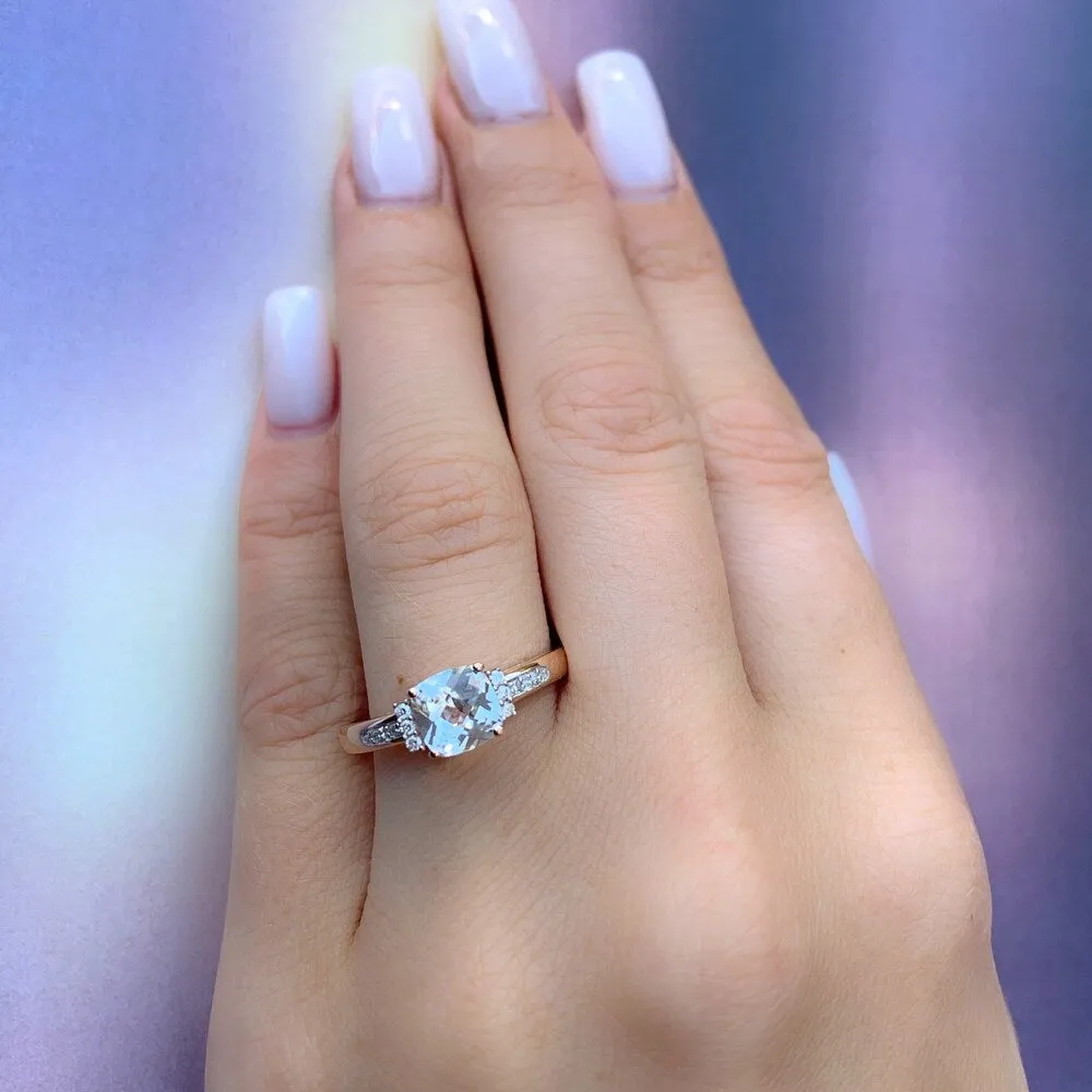 Miadora 10k Rose Gold Created White Sapphire and Diamond Accent Engagement Ring sold by Zulily product image thumbnail 3