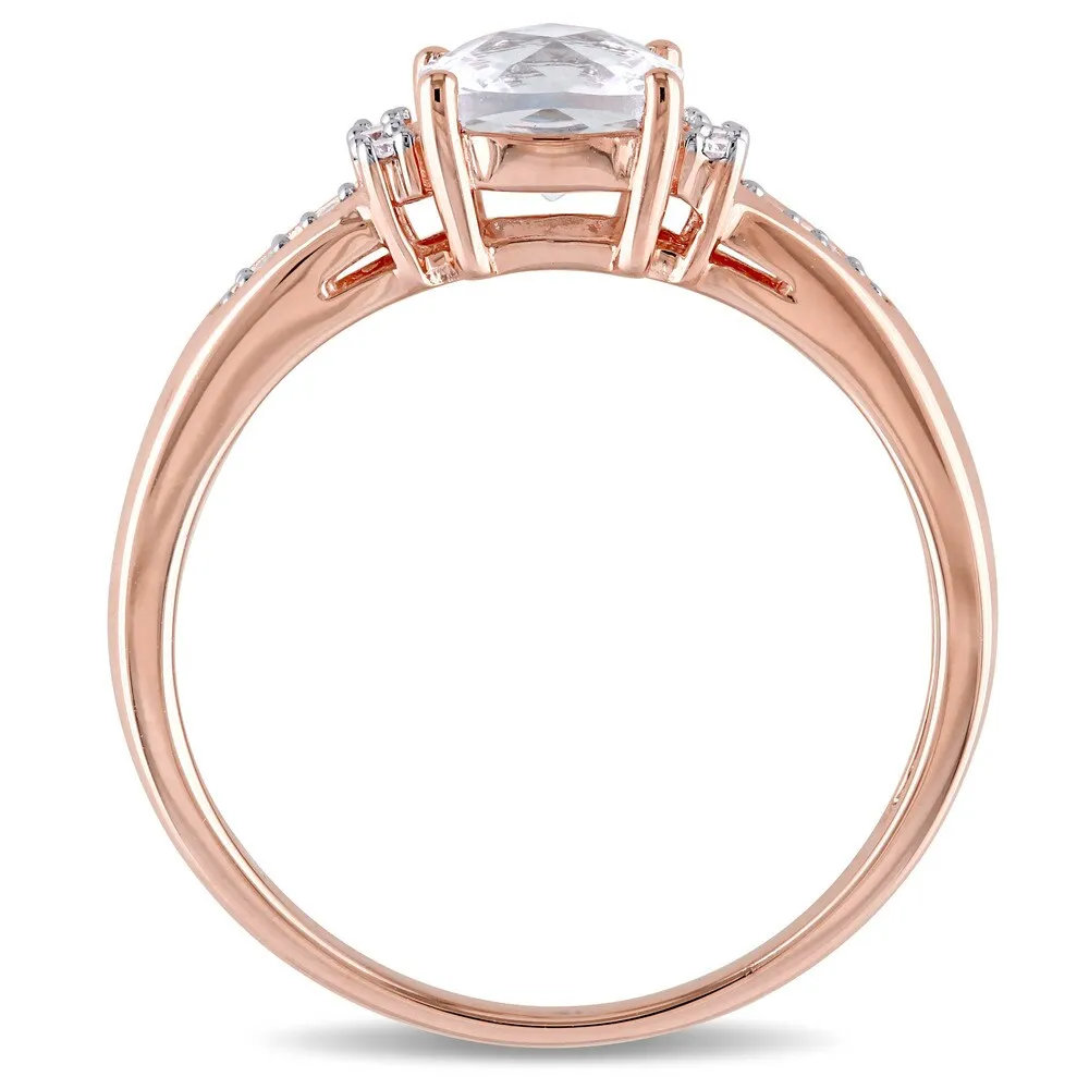 Miadora 10k Rose Gold Created White Sapphire and Diamond Accent Engagement Ring sold by Zulily product image thumbnail 4