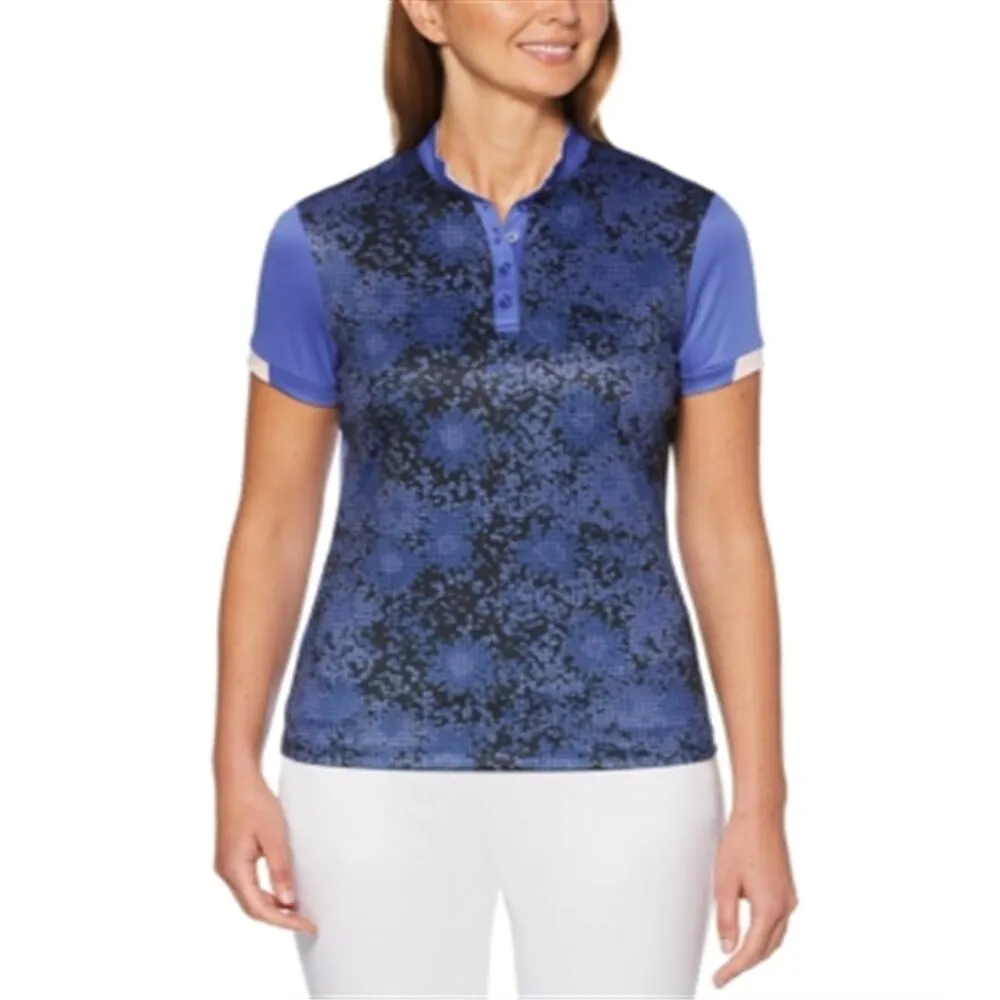 Pga Tour Women's Colorblocked Golf Polo Shirt - Amapro Blue White Size Large sold by Zulily