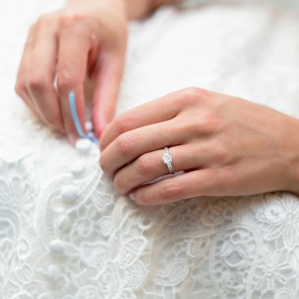 Miadora Signature Collection 18k White Gold 1 1/6ct TDW Diamond Engagement Ring (H, SI2, GIA) sold by Zulily product image thumbnail 3