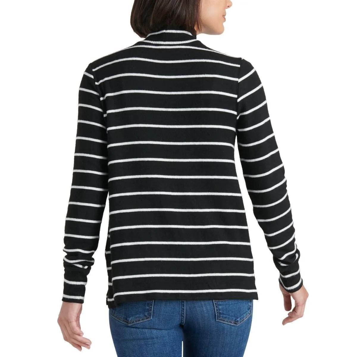 Lucky Brand Women's Striped Mock-Neck Top Black Size Small sold by Zulily product image thumbnail 2