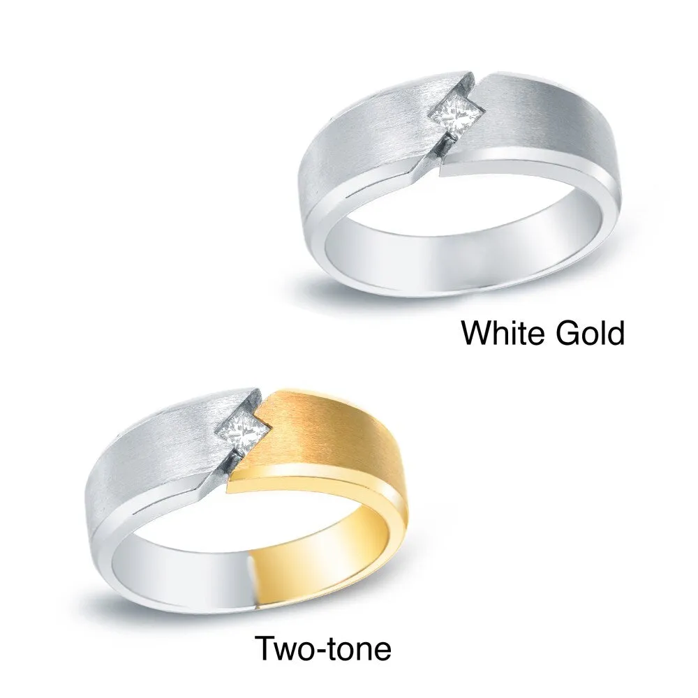 Auriya Men's 14k Gold 1/5ct TDW Square Diamond Wedding Band sold by Zulily