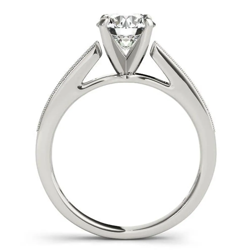 Auriya 14k Gold Classic 2ct Moissanite and Diamond Engagement Ring 1/6ctw sold by Zulily product image thumbnail 4