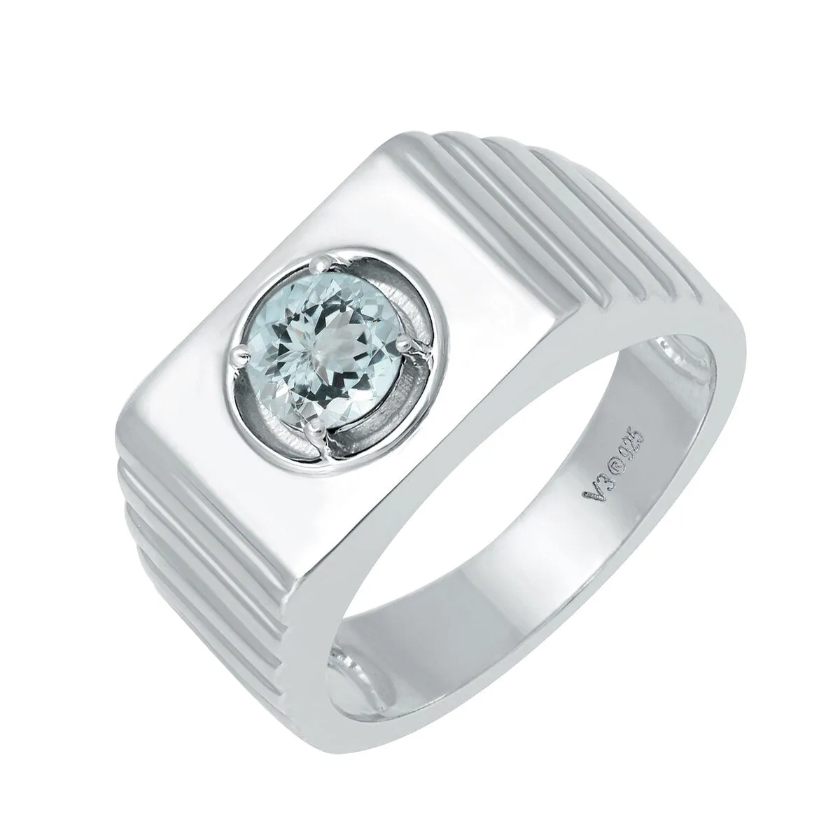 Sterling Silver with Natural Aquamarine Solitaire Ring sold by Zulily product image thumbnail 2