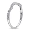 Miadora 14k White Gold 1/8ct TDW Diamond Curved Wedding Band sold by Zulily