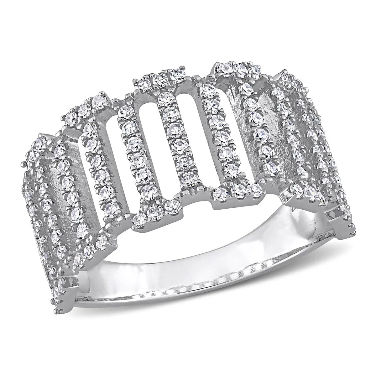 Miadora 1/2ct TDW Diamond Openwork Crossover Band Ring in 14k White Gold sold by Zulily