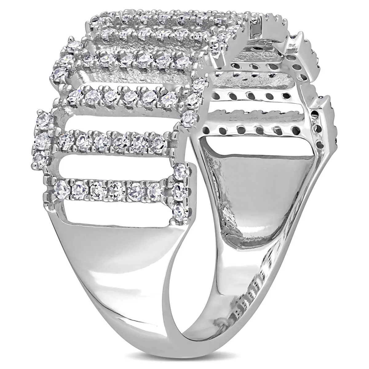 Miadora 1/2ct TDW Diamond Openwork Crossover Band Ring in 14k White Gold sold by Zulily product image thumbnail 4