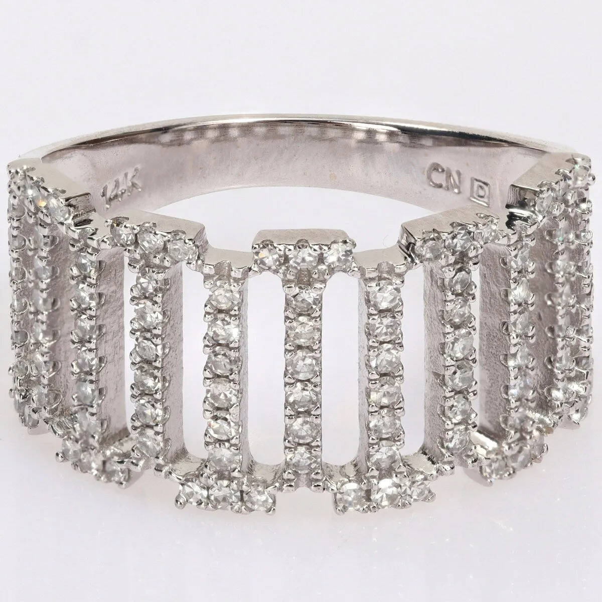 Miadora 1/2ct TDW Diamond Openwork Crossover Band Ring in 14k White Gold sold by Zulily product image thumbnail 2