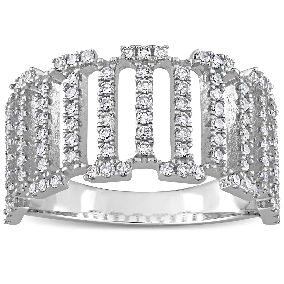 Miadora 1/2ct TDW Diamond Openwork Crossover Band Ring in 14k White Gold sold by Zulily product image thumbnail 3