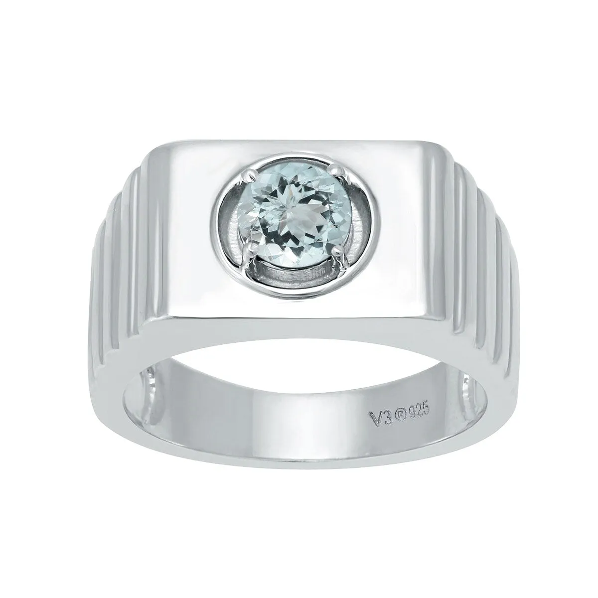 Sterling Silver with Natural Aquamarine Solitaire Ring sold by Zulily