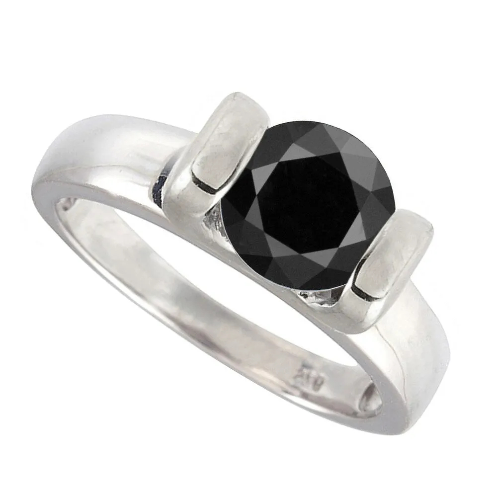 Sterling Silver with Genuine Black Diamond Solitaire Ring sold by Zulily product image thumbnail 2