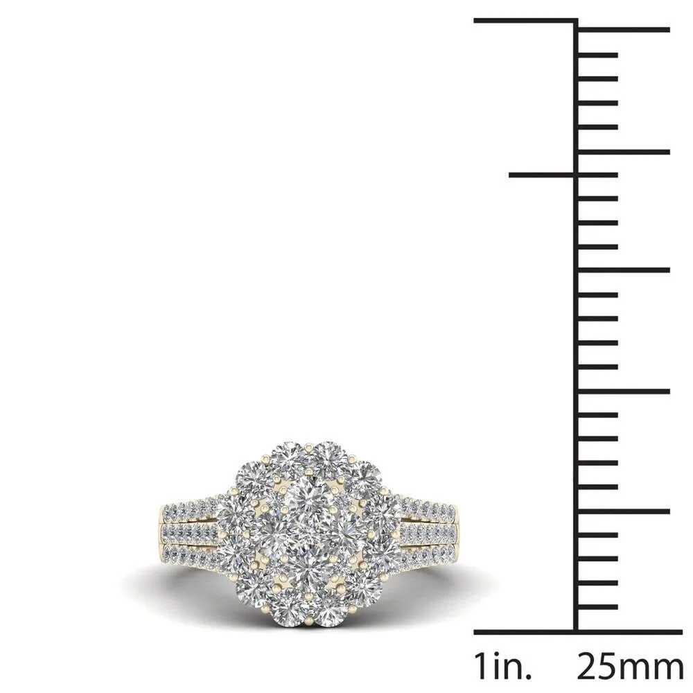 De Couer 1 3/4ct TDW Diamond Halo Engagement Ring - Yellow sold by Zulily