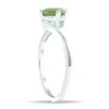 Women's Solitaire Green Amethyst Wave Ring in 10K White Gold sold by Zulily