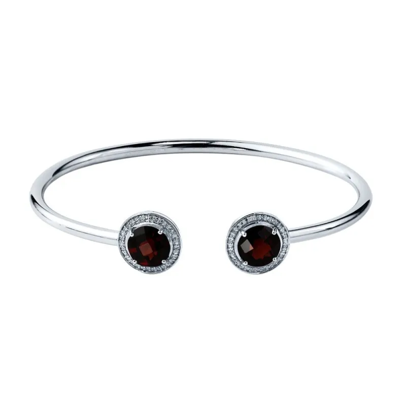 Auriya 4 1/4ct Red Garnet Gold over Silver Bangle Bracelet with Diamond Accents sold by Zulily