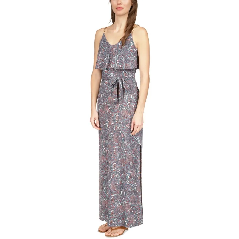 Michael Kors Women's Paisley Chain Strap Maxi Dress Red Size X-Large sold by Zulily