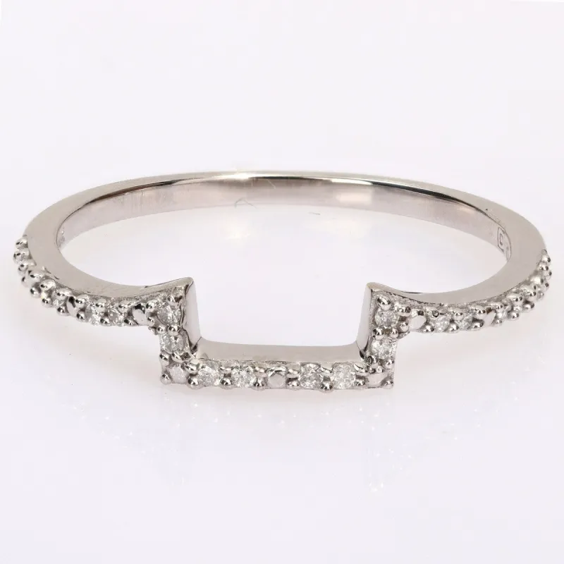 Miadora 1/10ct TDW Diamond Contour Stackable Wedding Band in 14k White Gold sold by Zulily