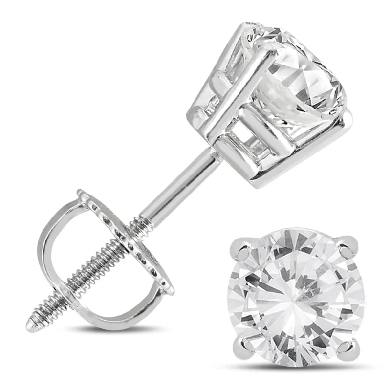 Marquee Jewels 14K White Gold 1 1/2 Carat TW AGS Certified Round Diamond Solitaire Stud Earrings sold by Zulily