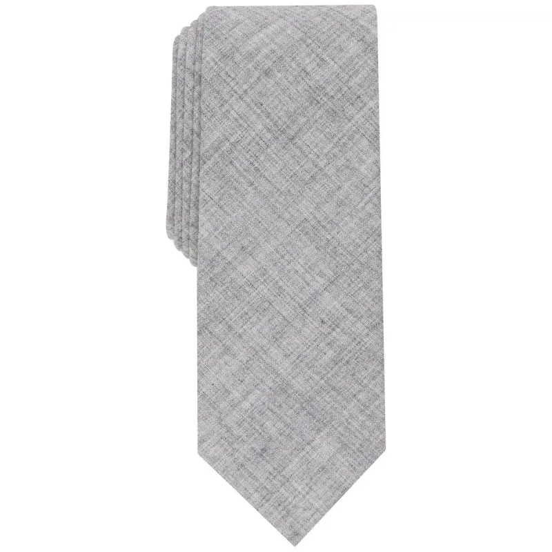Bar III Men's Grenier Solid Tie Gray Size Regular made by Bar III