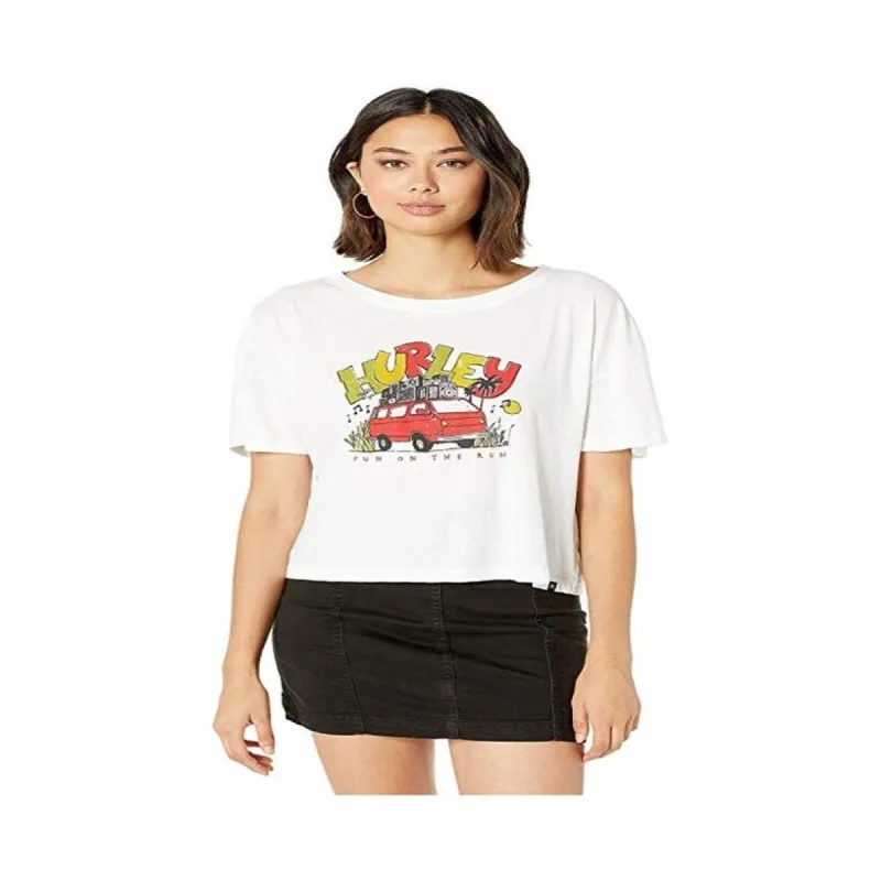 Hurley Junior's Cotton Van Vibes Graphic T-Shirt White Size L sold by Zulily