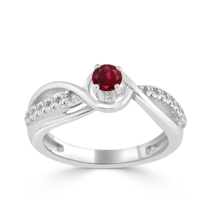 Auriya 14k Gold 1/4ct Ruby and 1/5ct TDW Round Diamond Engagement Ring sold by Zulily